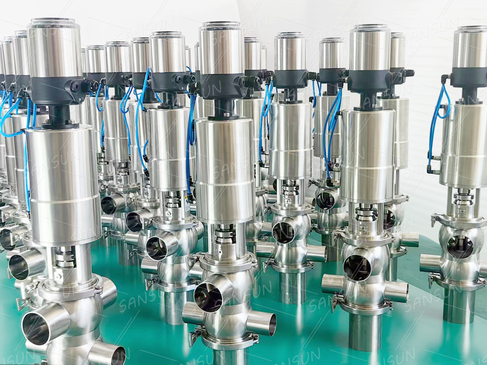 válvula de doble asiento (3).