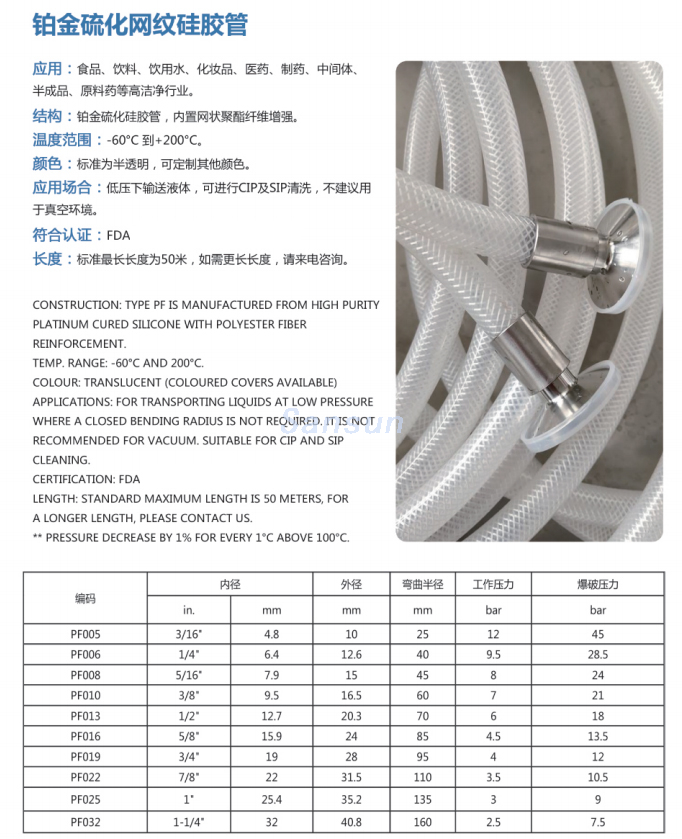 铂金 硫化 网纹 硅胶管