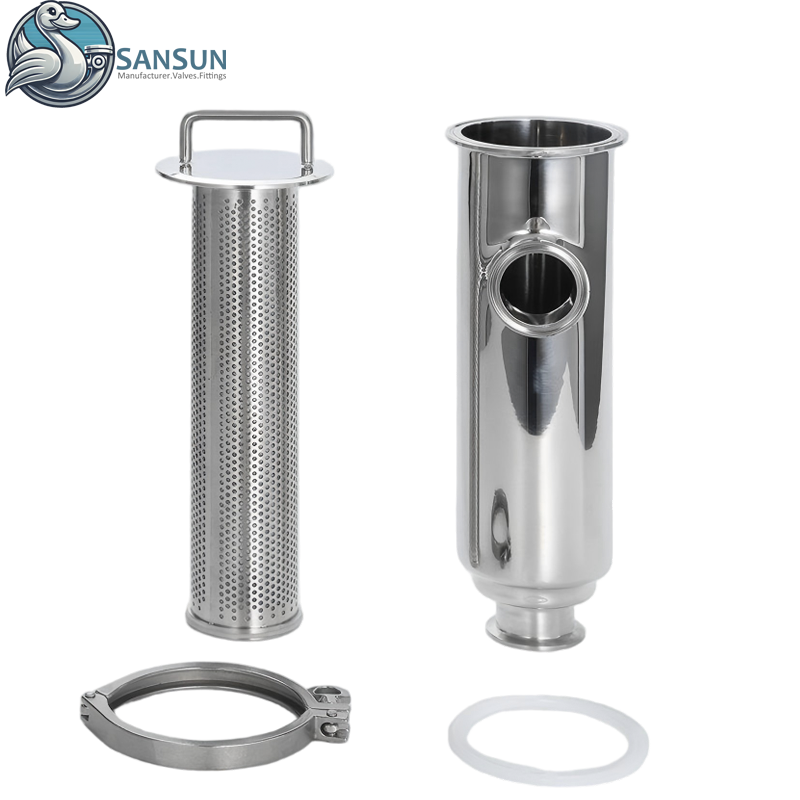  Filtro de ángulo de triple abrazadera de acero inoxidable 316L para refrigeración líquida de centros de datos