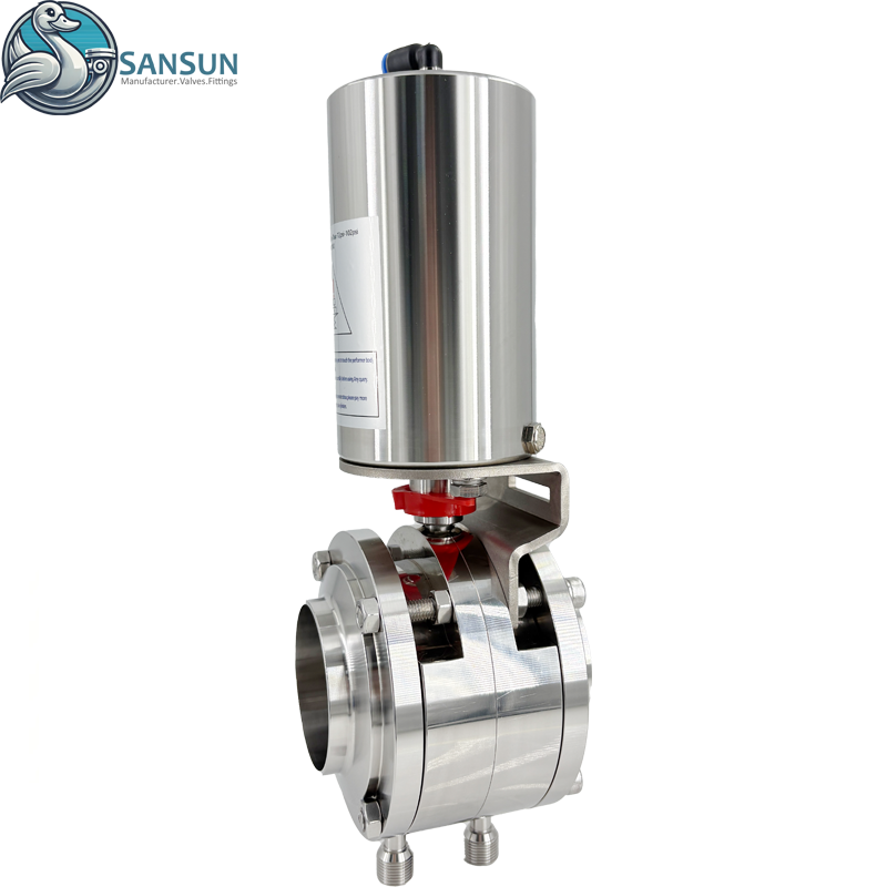 Válvulas de mariposa neumáticas Mixproof de los sistemas 316L de refrigeración líquida del centro de datos