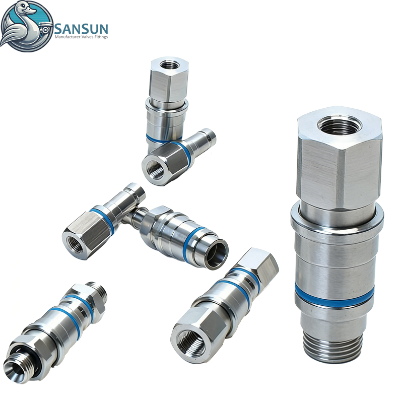 Conexión rápida de acero inoxidable para sistemas de refrigeración líquida de servidores