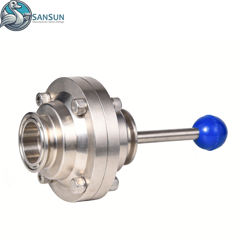 Válvula de mariposa sanitaria manual Tri-Clamp para refrigeración líquida de centros de datos