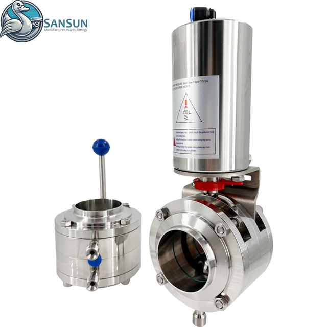 Válvulas de mariposa neumáticas Mixproof de los sistemas 316L de refrigeración líquida del centro de datos