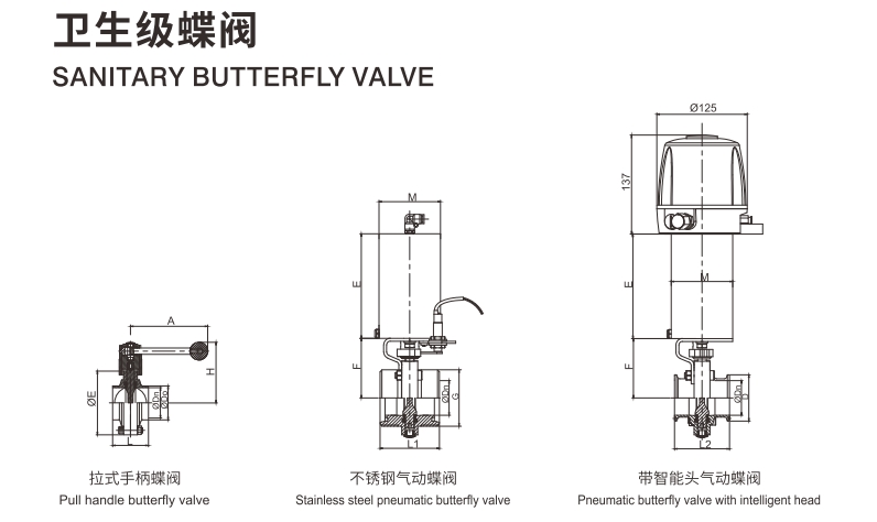 Válvula de mariposa masculina