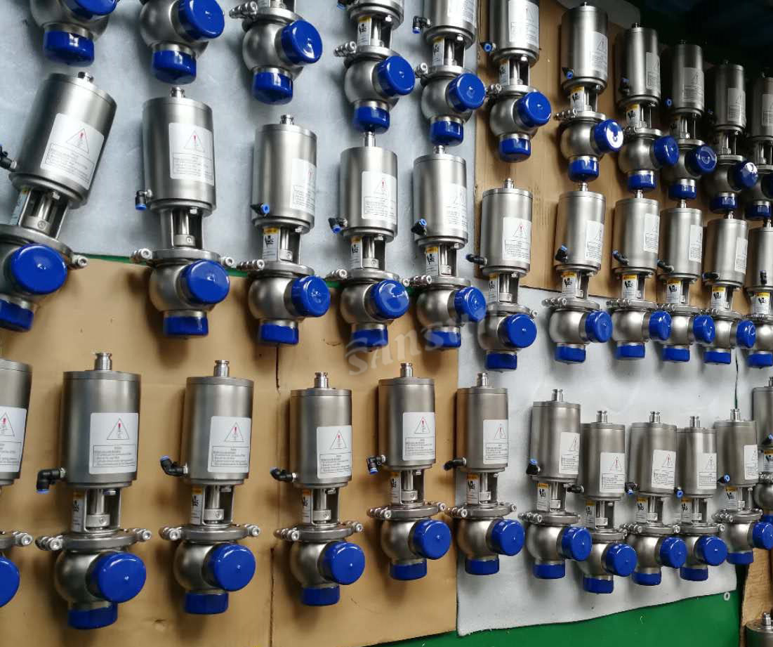 Válvula de desviación de un solo asiento de tri-clamp operado por la neumática higiénica