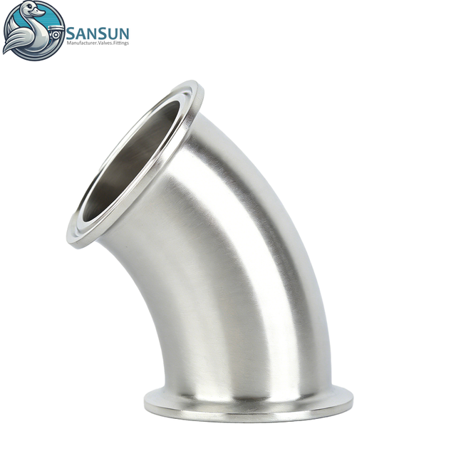 Sistema de refrigeración líquida para centro de datos Codo de 45° con triple abrazadera de acero inoxidable 316L