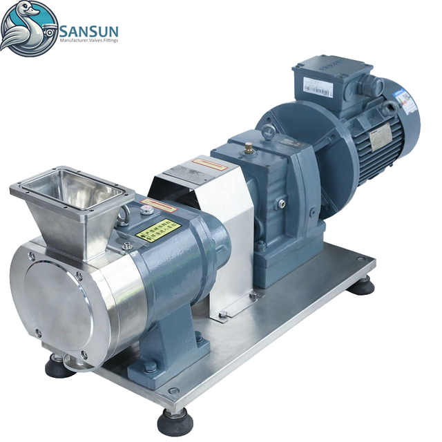 Bomba lobular rotativa de desplazamiento de abrazadera/soldadura de acero inoxidable sanitario con motor reductor de engranajes