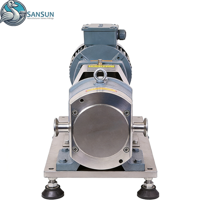 Bomba lobular rotativa de desplazamiento de abrazadera/soldadura de acero inoxidable sanitario con motor reductor de engranajes