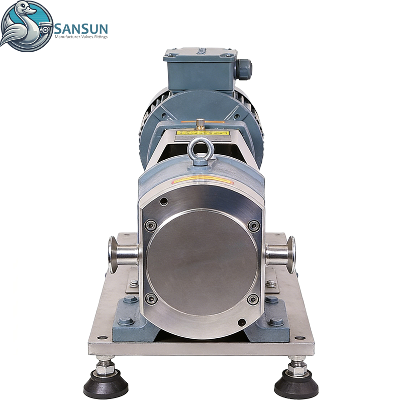 Bomba lobular rotativa de desplazamiento de abrazadera/soldadura de acero inoxidable sanitario con motor reductor de engranajes