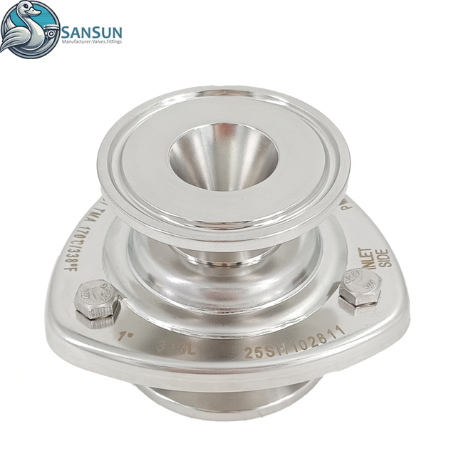 Trampa de vapor sanitaria, abrazadera triple de acero inoxidable 316L