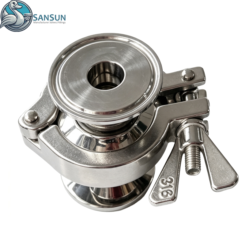 Trampa de vapor termostática de presión equilibrada sanitaria 316L Tri‑Clamp