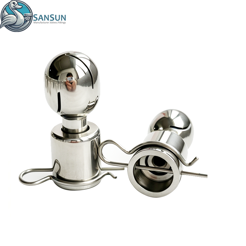 Bola de limpieza giratoria tipo pasador sanitario, bola de pulverización CIP para tanque de acero inoxidable 304 316L